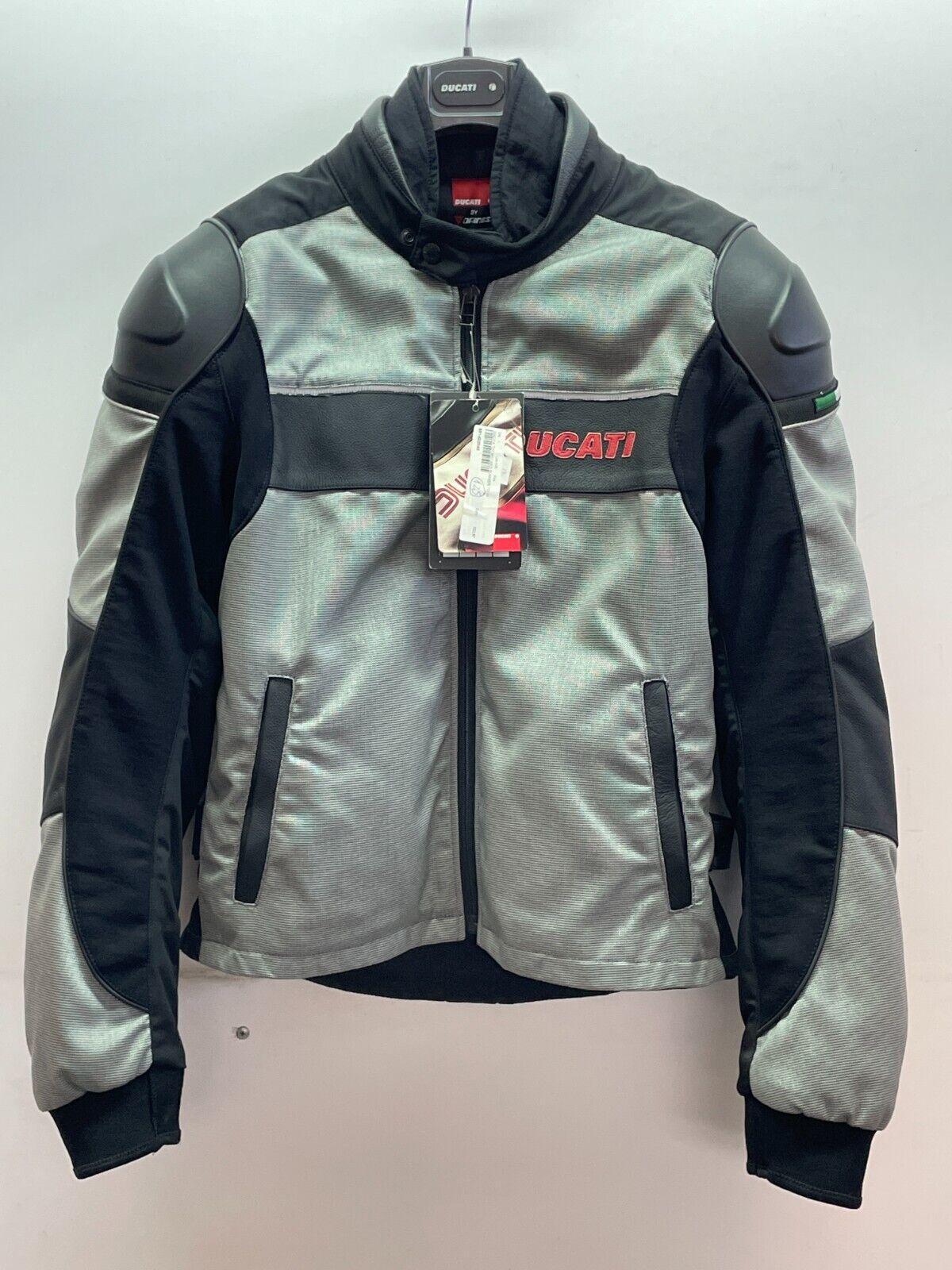 Giubbotto da Moto Vintage Dainese Ducati Hi-Tech Tex Argento Nero TG. 54 3