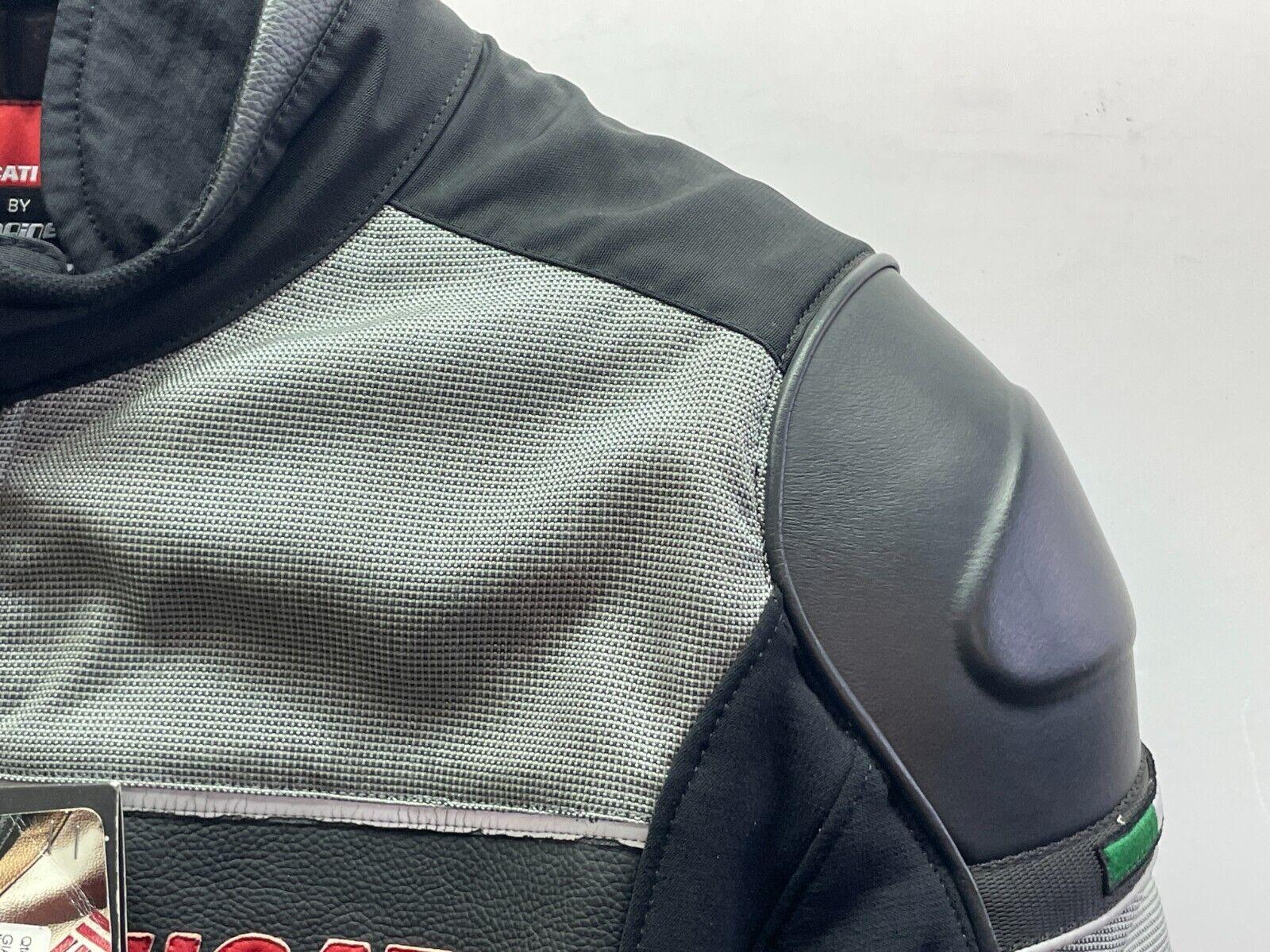 Giubbotto da Moto Vintage Dainese Ducati Hi-Tech Tex Argento Nero TG. 54 3