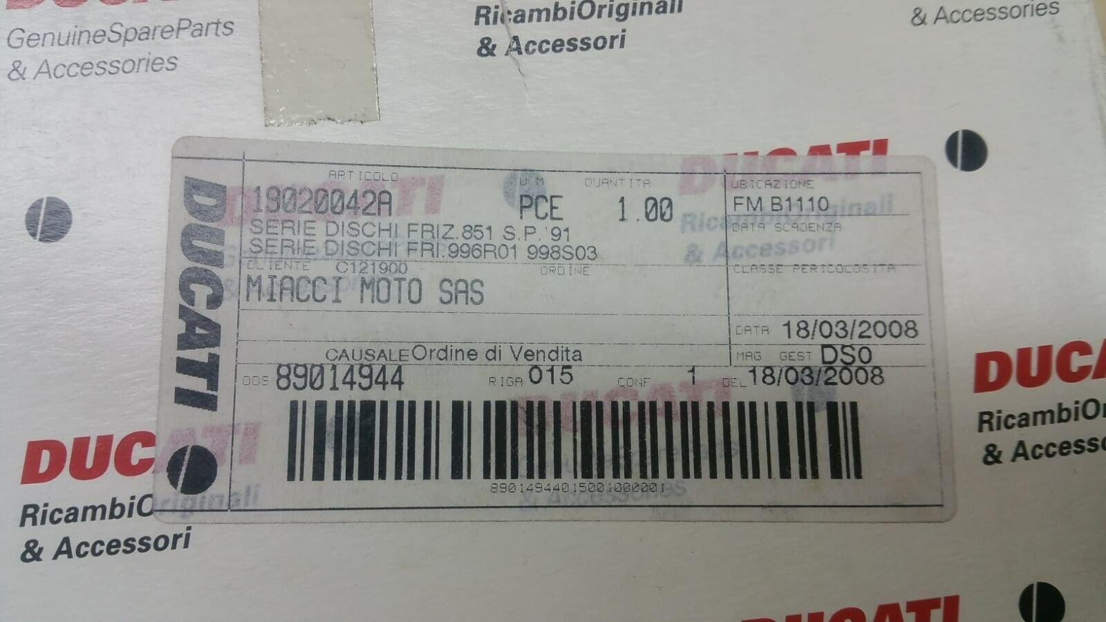 ducati serie dischi frizione originale ducati 851 sp 996 r 998 s 19020042a - foto 3
