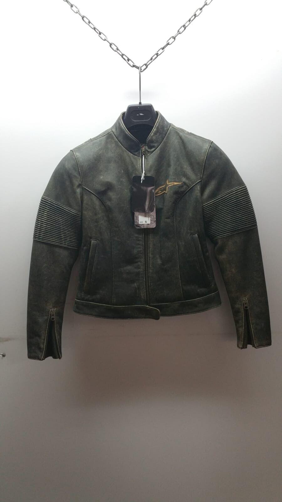 alpinestars giubbotto da moto vintage alpinestars 4wjd lather brawn tg. s  31130380s - foto 1