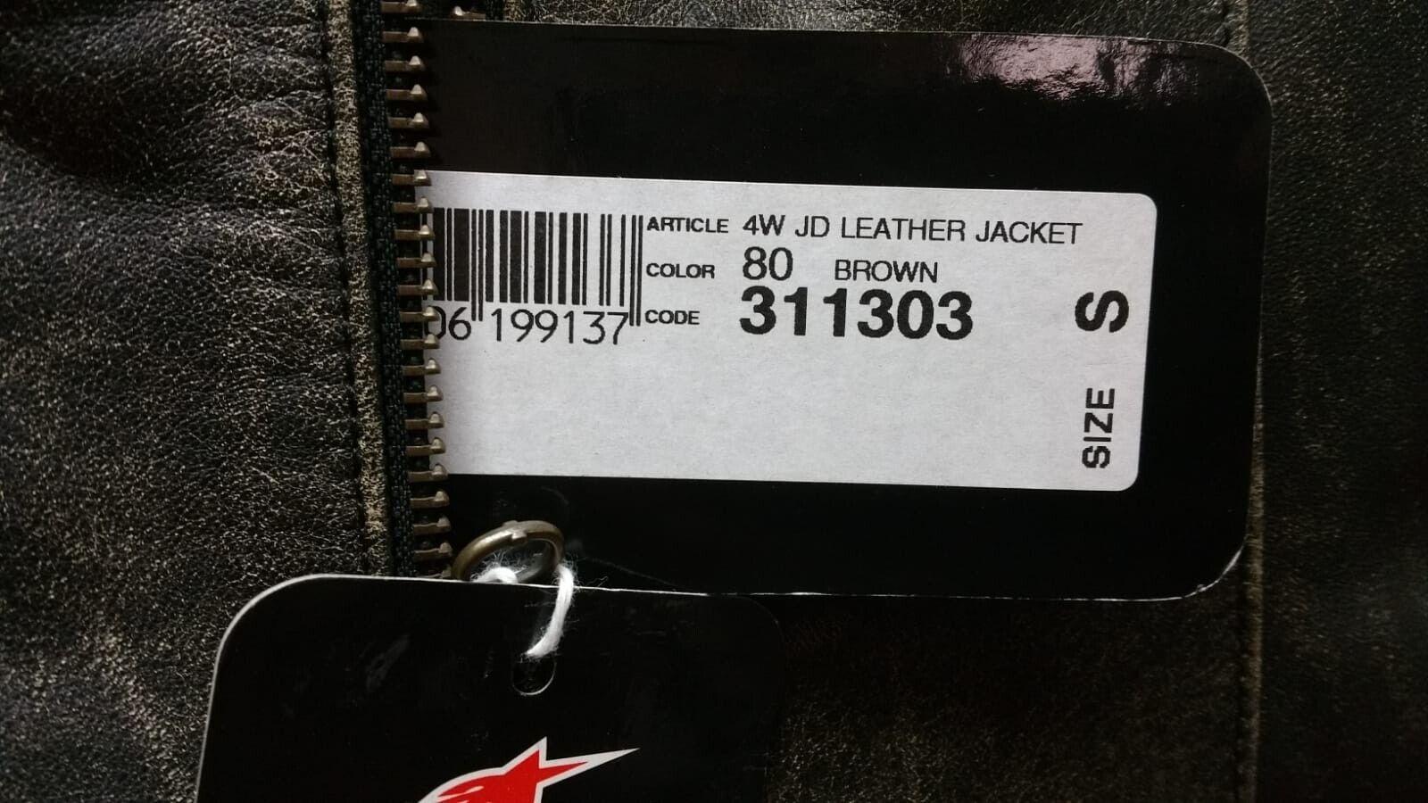 alpinestars giubbotto da moto vintage alpinestars 4wjd lather brawn tg. s  31130380s - foto 3