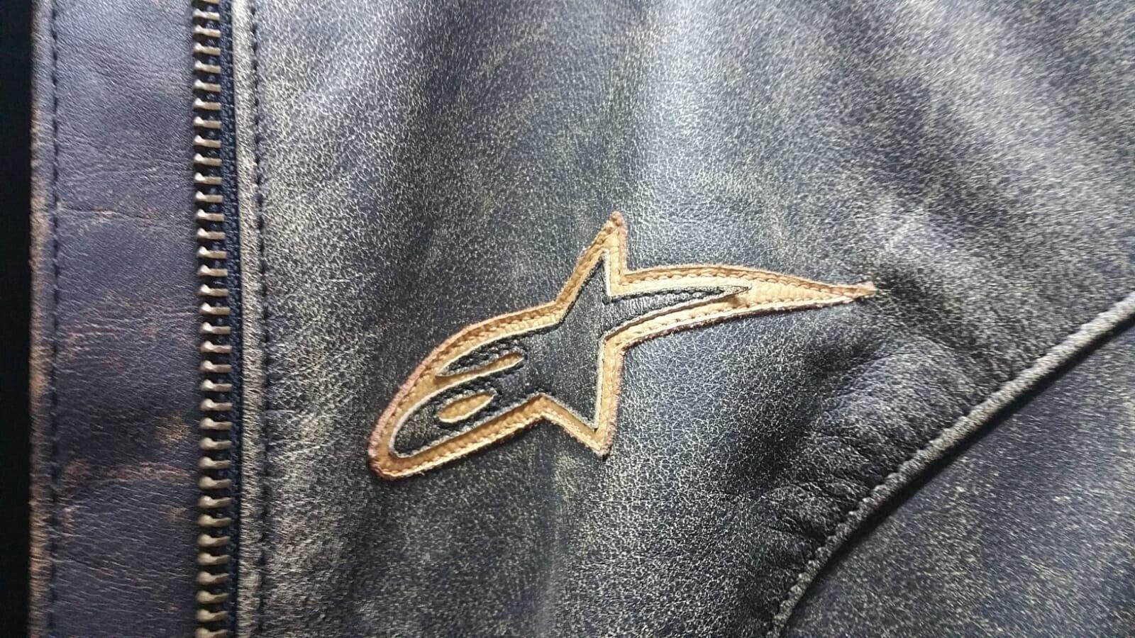 alpinestars giubbotto da moto vintage alpinestars 4wjd lather brawn tg. s  31130380s - foto 4