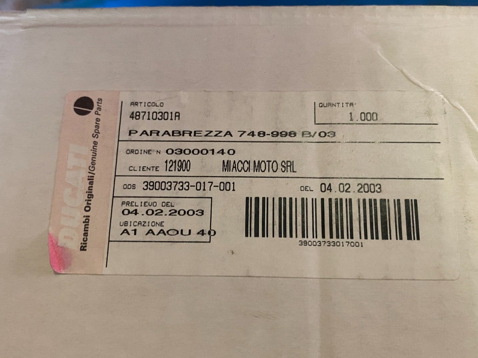 ducati parabrezza plexiglass originale ducati 748 998 2003 48710301a - foto 6