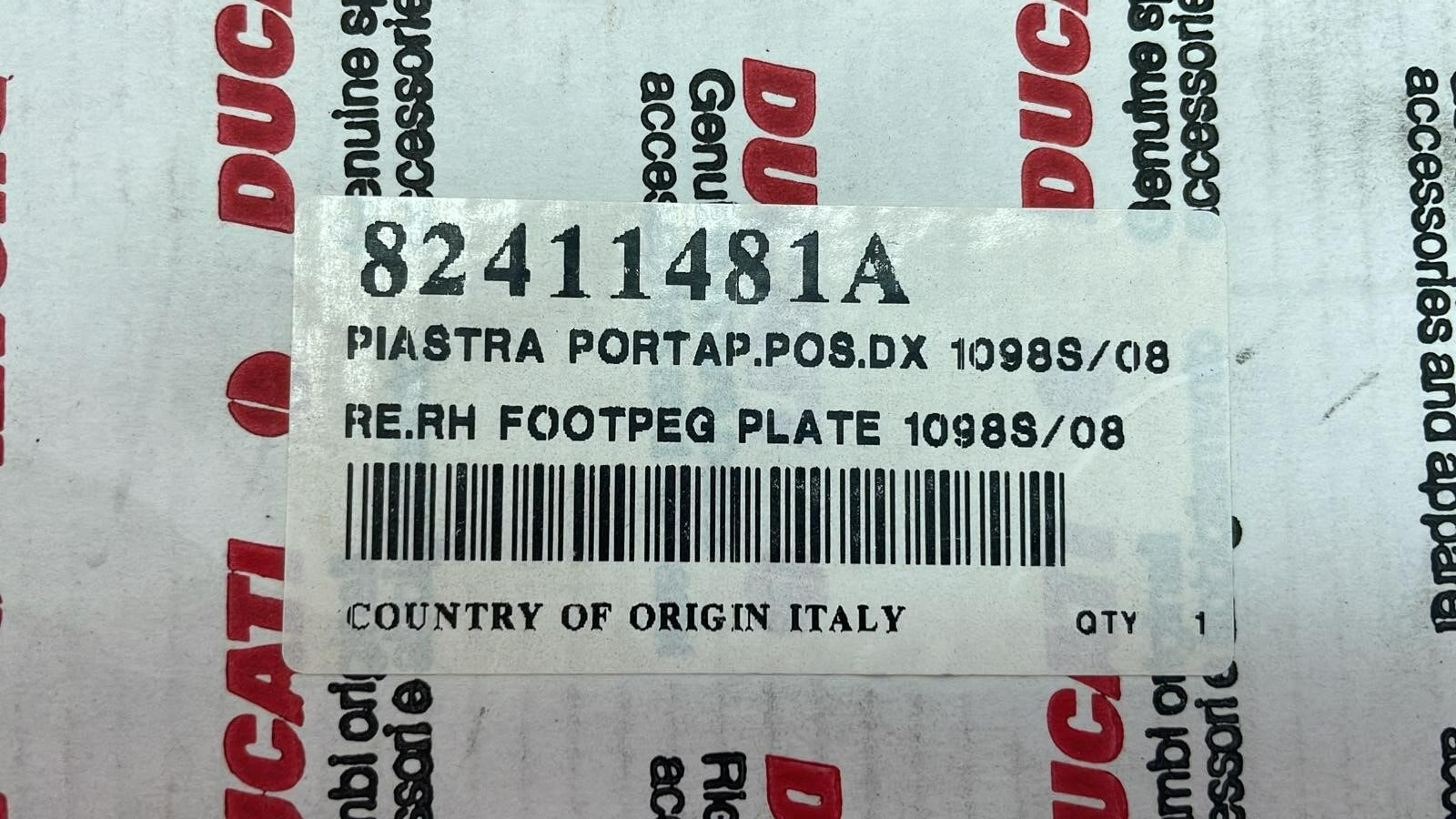 ducati portapedana destra posteriore originale ducati 848 1098s 2008 82411481a - foto 5