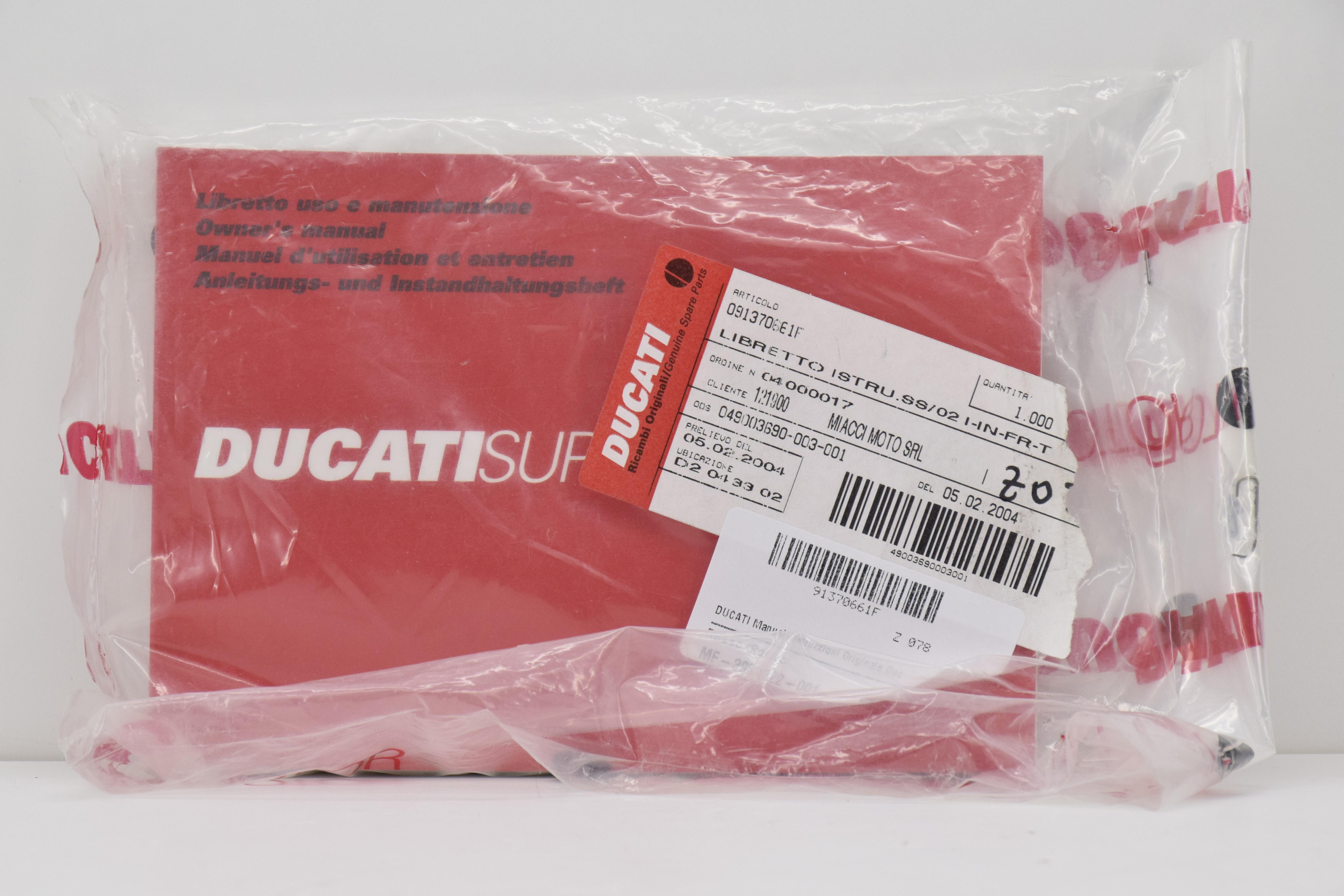 ducati manuale uso e man. istruzioni originale ducati ss 750 ss900 91370661f - foto 1