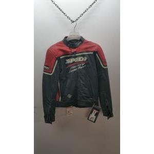Giubbotto vintage da moto in pelle  nasty nero rosso tg. m  p73479m