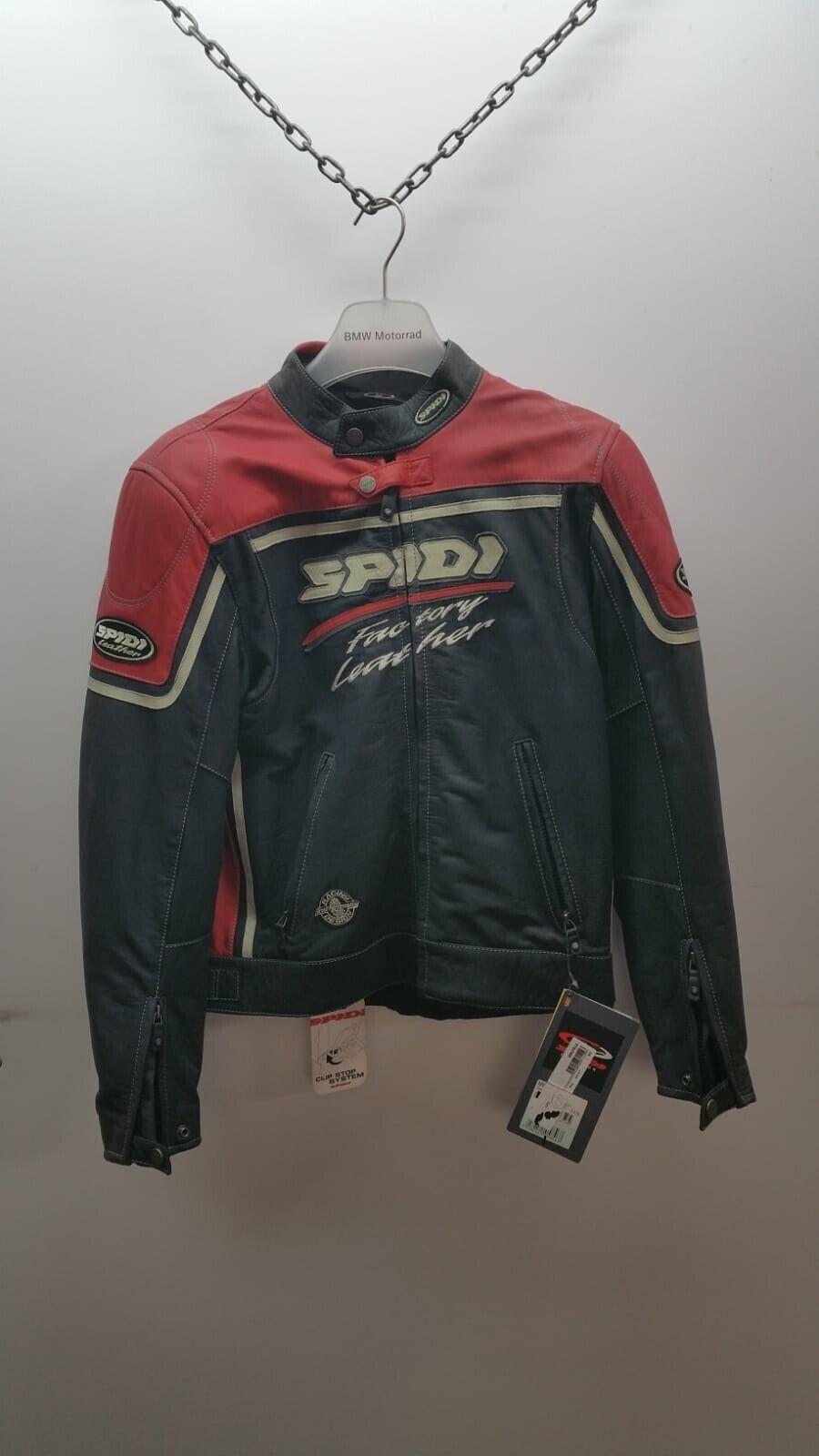 spidi giubbotto vintage da moto in pelle spidi nasty nero rosso tg. m  p73479m - foto 1