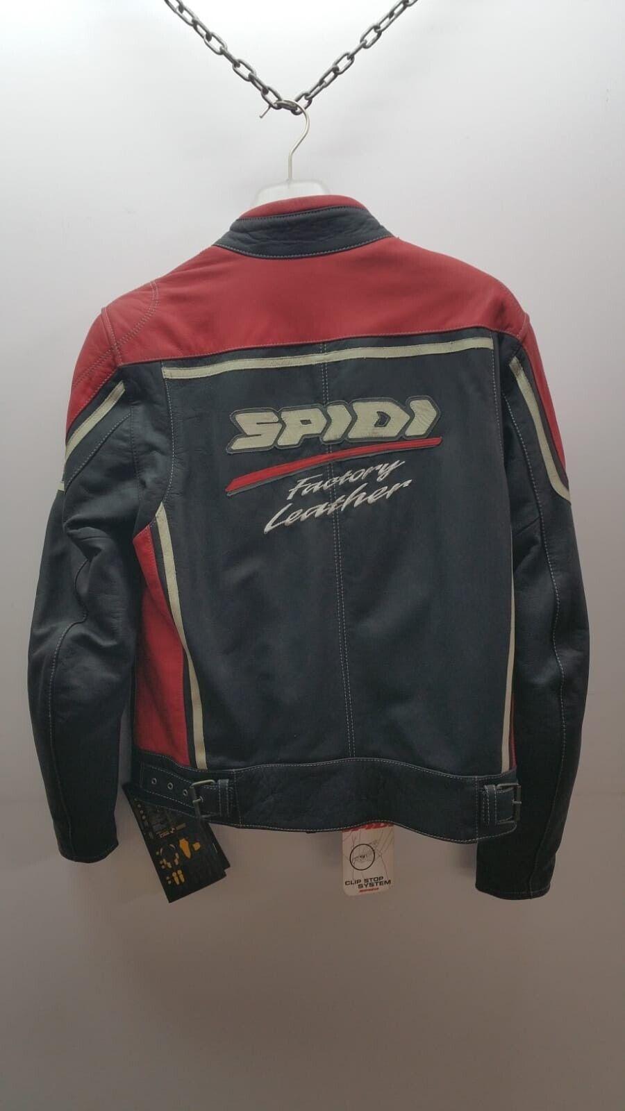 spidi giubbotto vintage da moto in pelle spidi nasty nero rosso tg. m  p73479m - foto 2