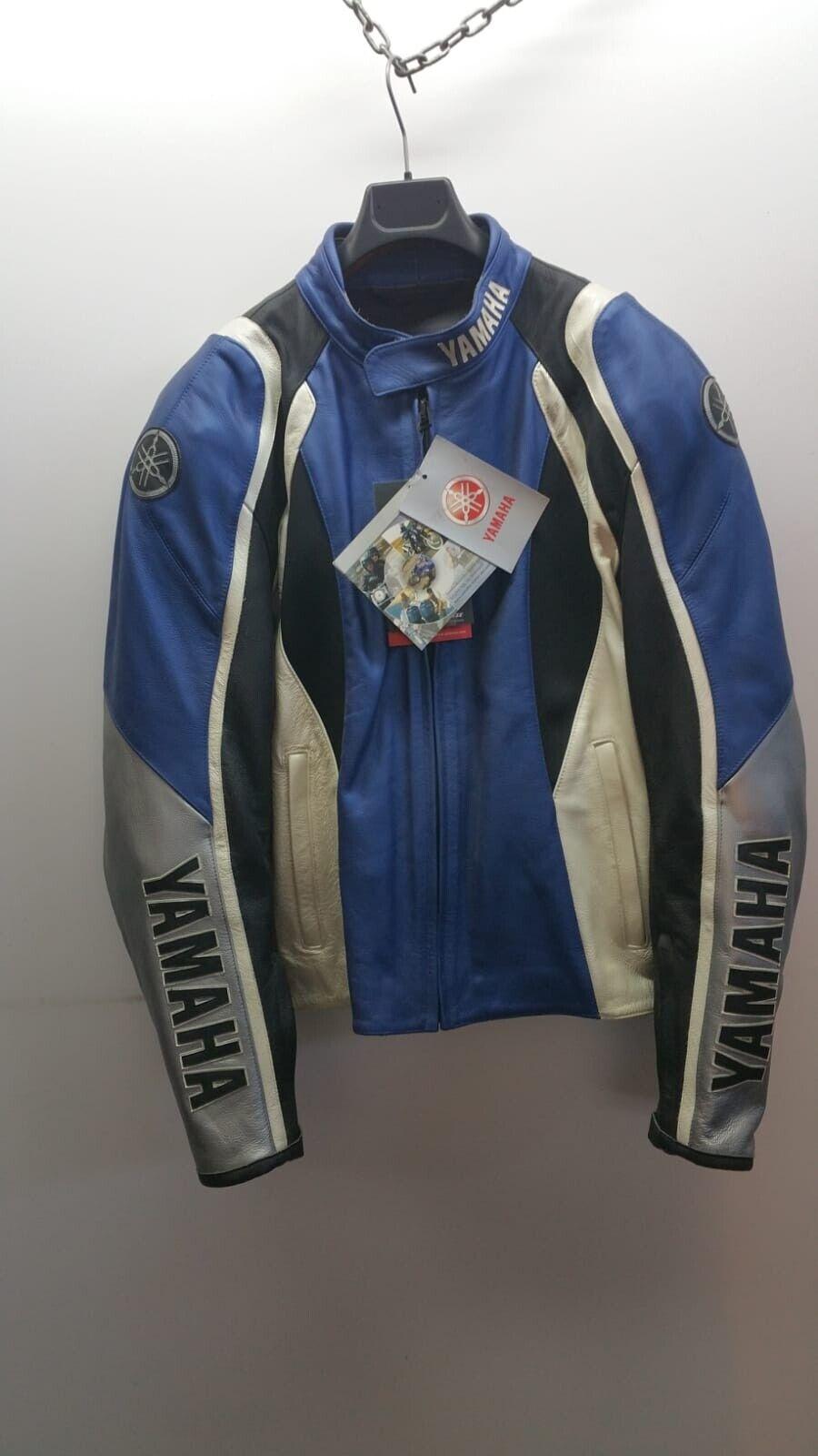 yamaha giubbotto da moto vintage dainese yamaha pelle nero blu tg. 54 rs34006154bb - foto 1