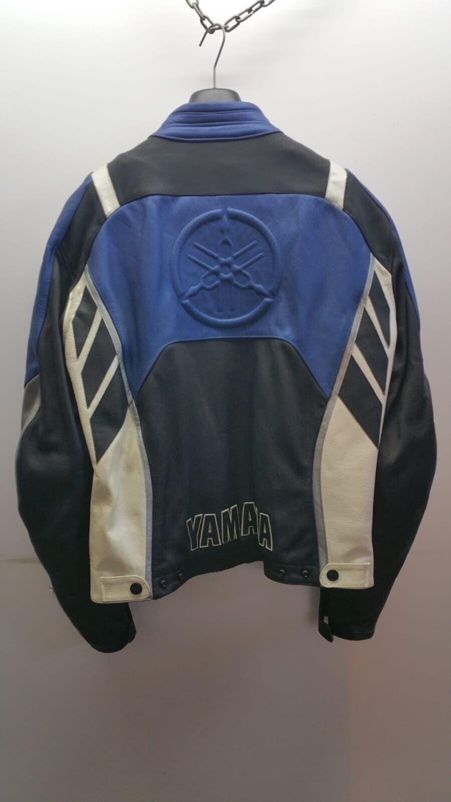 yamaha giubbotto da moto vintage dainese yamaha pelle nero blu tg. 54 rs34006154bb - foto 2