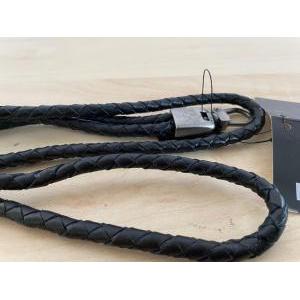 Laccio portabadge nero in pelle originale  76738521055