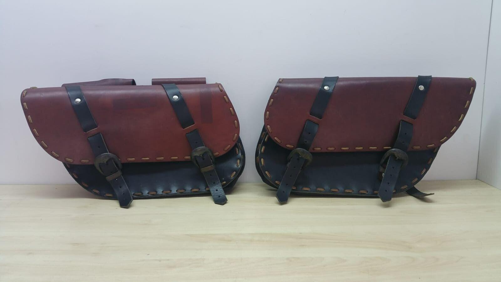 custom borse da viaggio laterali in vero cuoio per moto custom chopper - foto 1