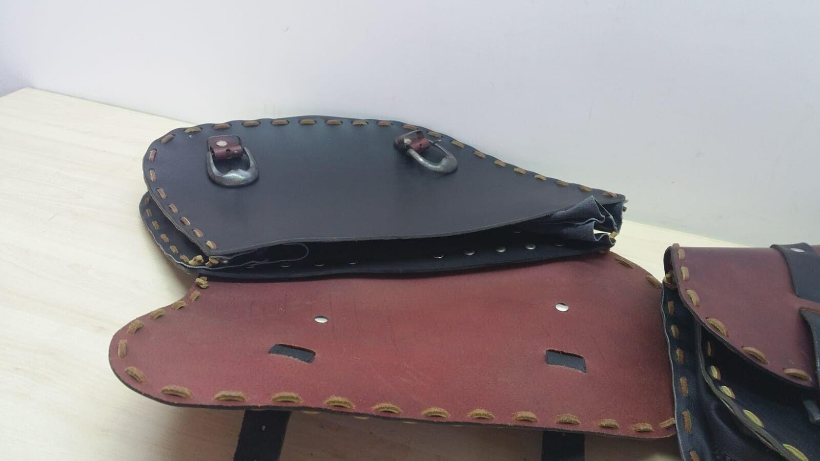 custom borse da viaggio laterali in vero cuoio per moto custom chopper - foto 3
