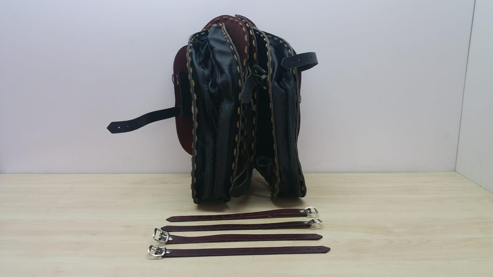custom borse da viaggio laterali in vero cuoio per moto custom chopper - foto 4