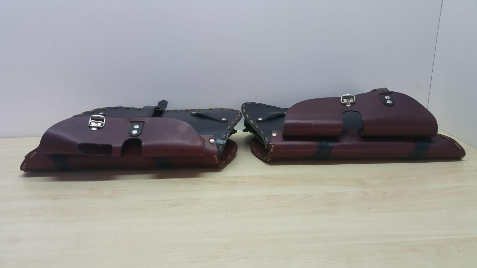 custom borse da viaggio laterali in vero cuoio per moto custom chopper - foto 6