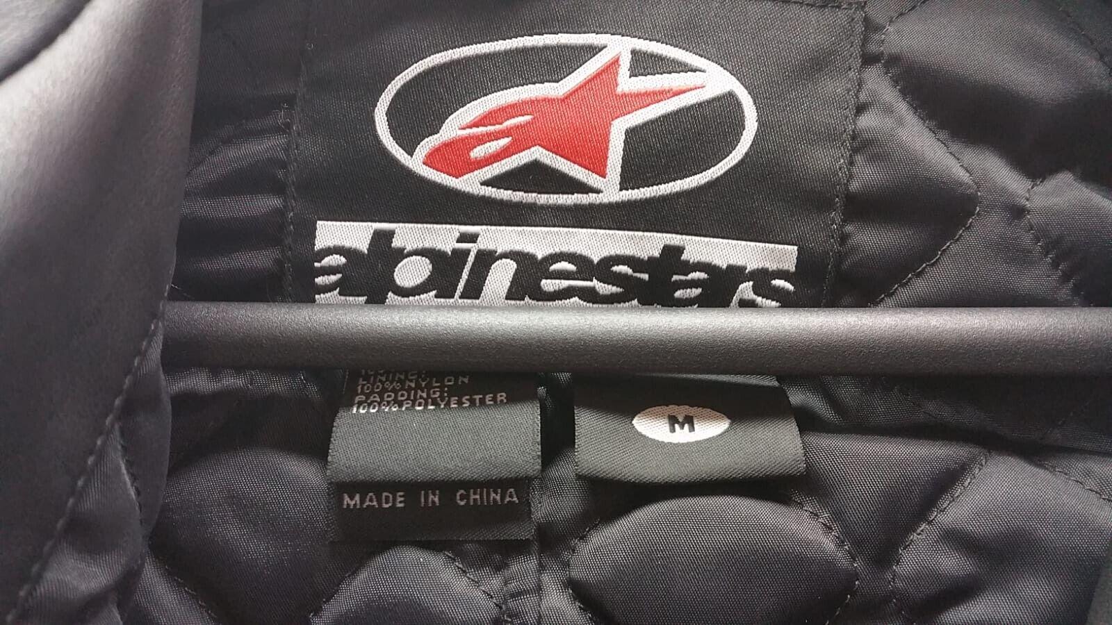 alpinestars giubbotto vintage pelle nera stella originale alpinestrars tg. m cod. 31122410 - foto 3