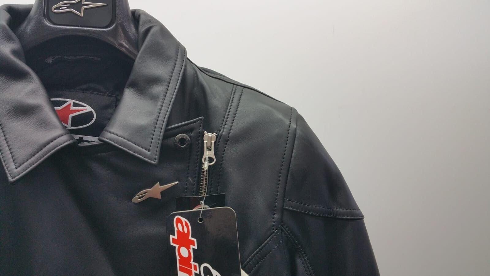 alpinestars giubbotto vintage pelle nera stella originale alpinestrars tg. m cod. 31122410 - foto 6