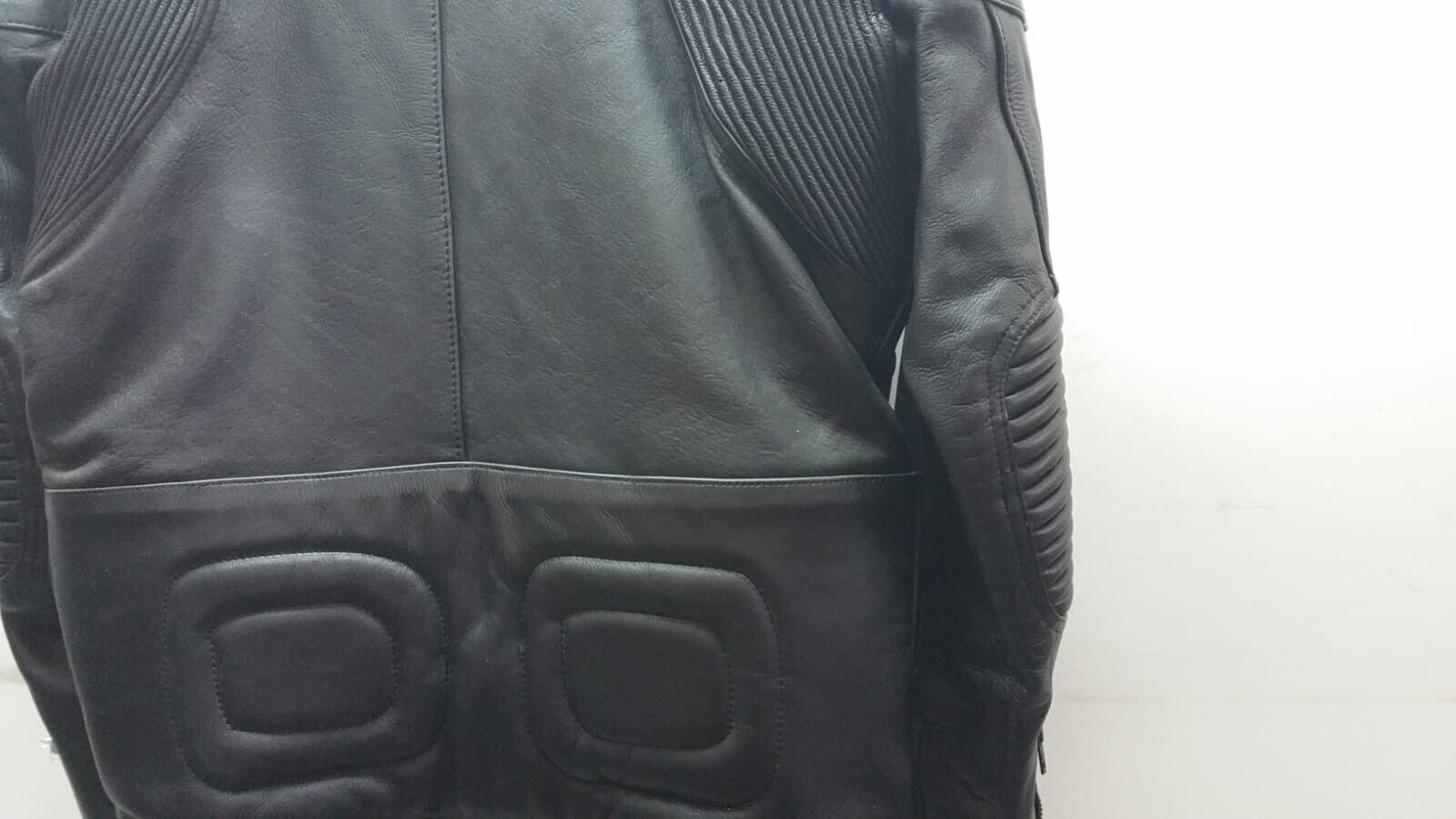 yamaha giubbotto da moto in pelle yamaha vintage lather jacket black cod. b073a180l09 - foto 6