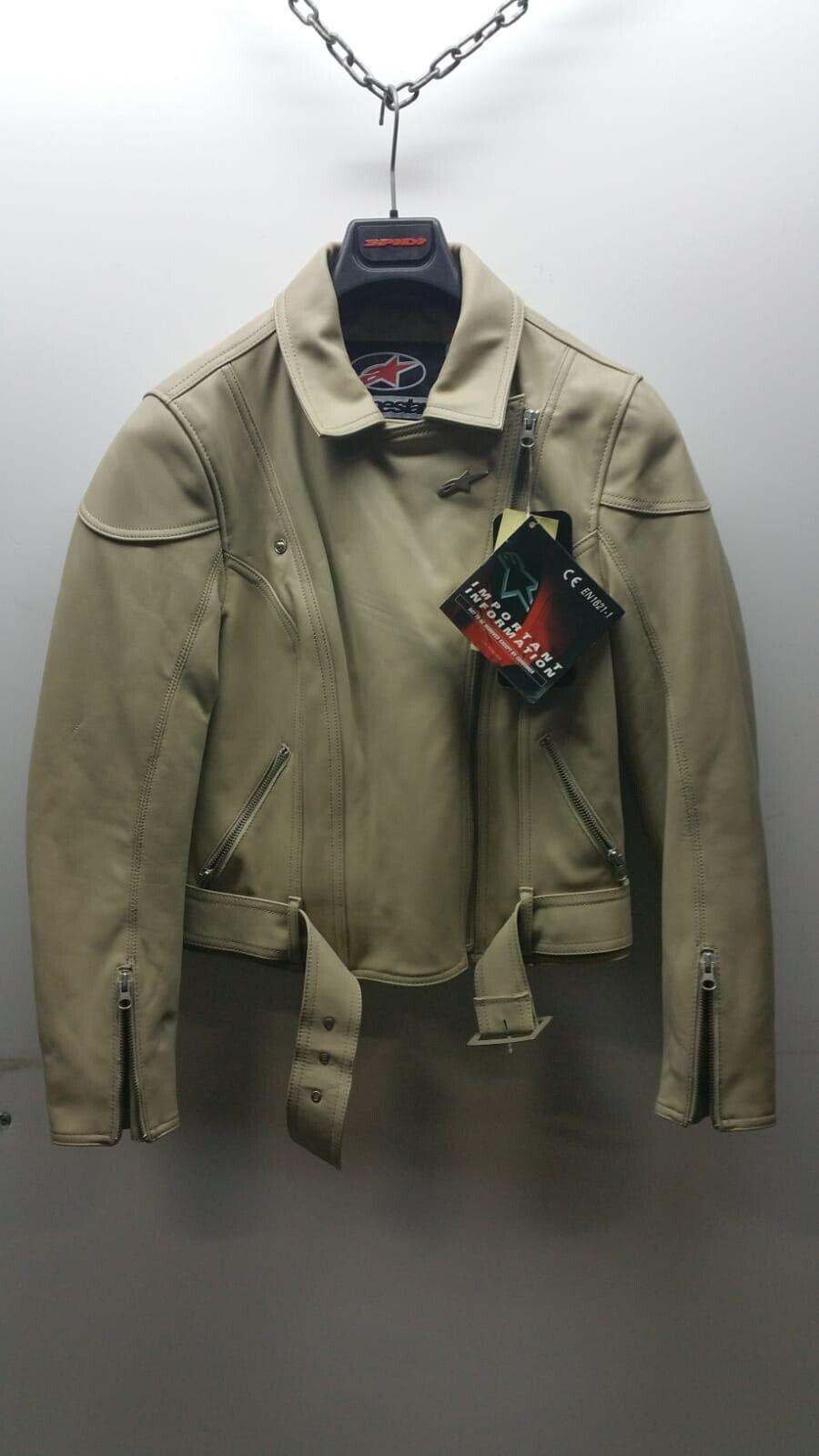 alpinestars giubbotto vintage crema alpinestars stella holly in pelle tg. s 31122429sf - foto 1
