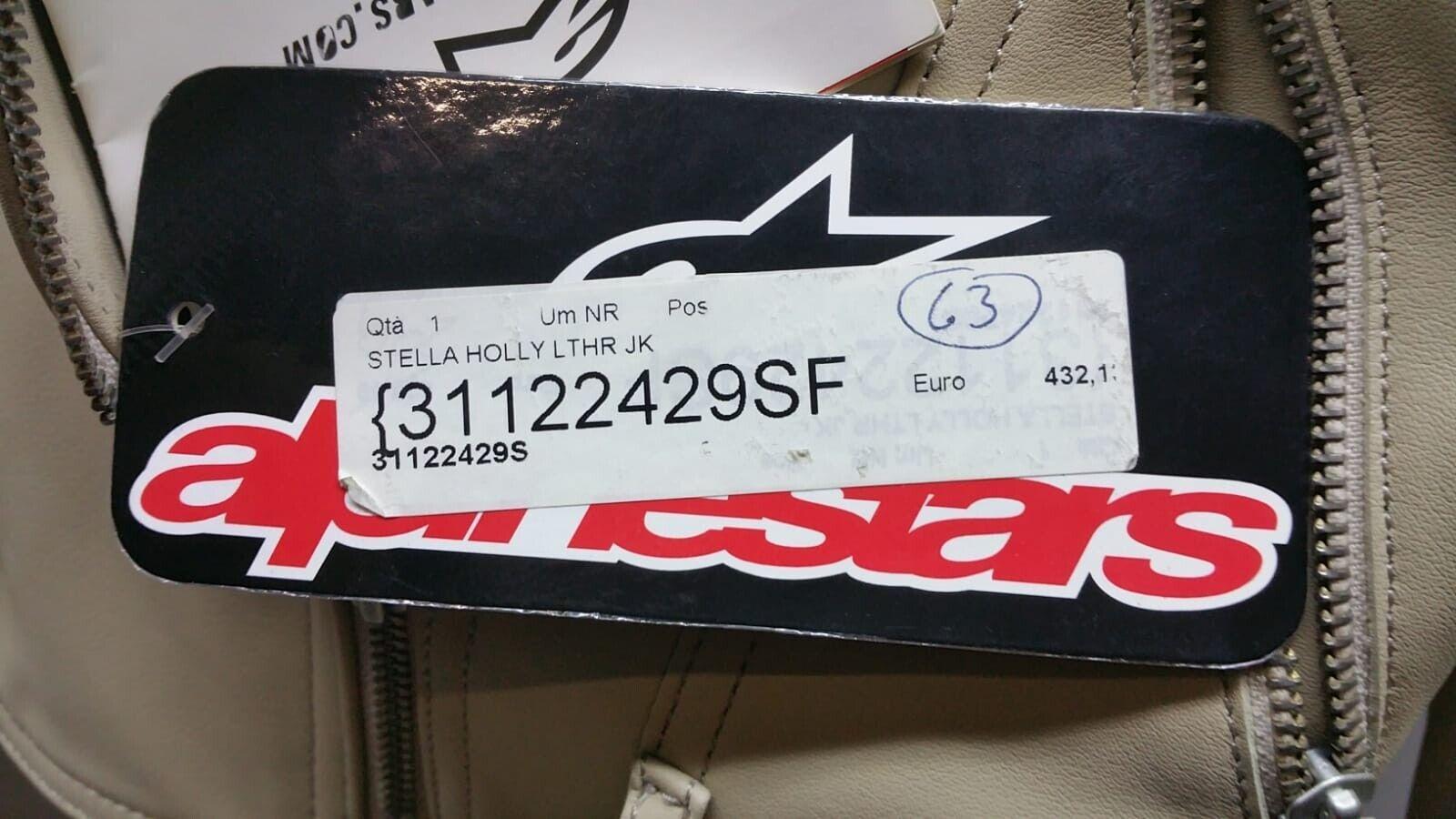 alpinestars giubbotto vintage crema alpinestars stella holly in pelle tg. s 31122429sf - foto 3