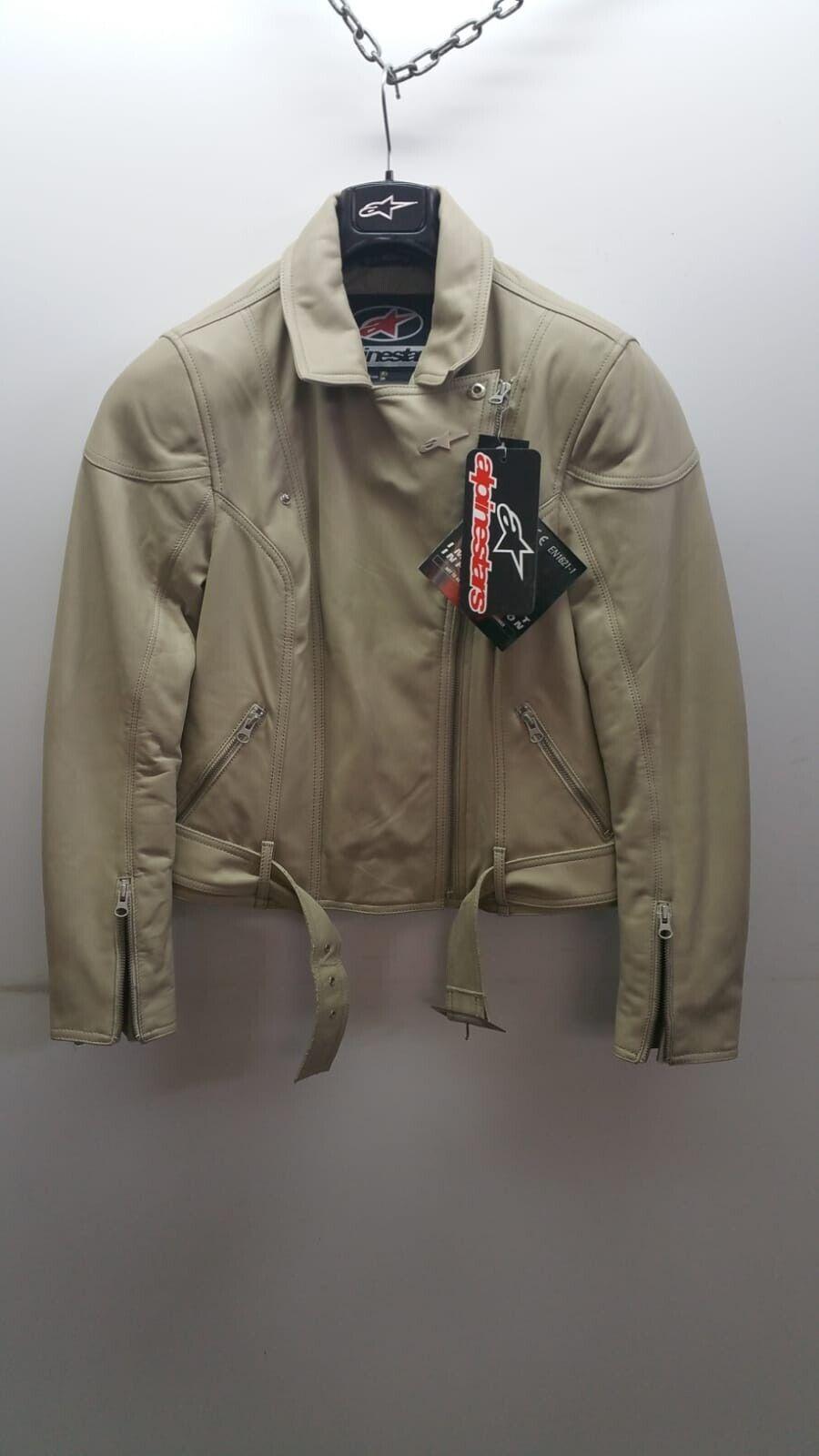 alpinestars giubbotto vintage alpinestars 4w holly leather crema tg. l  31122429ln - foto 1