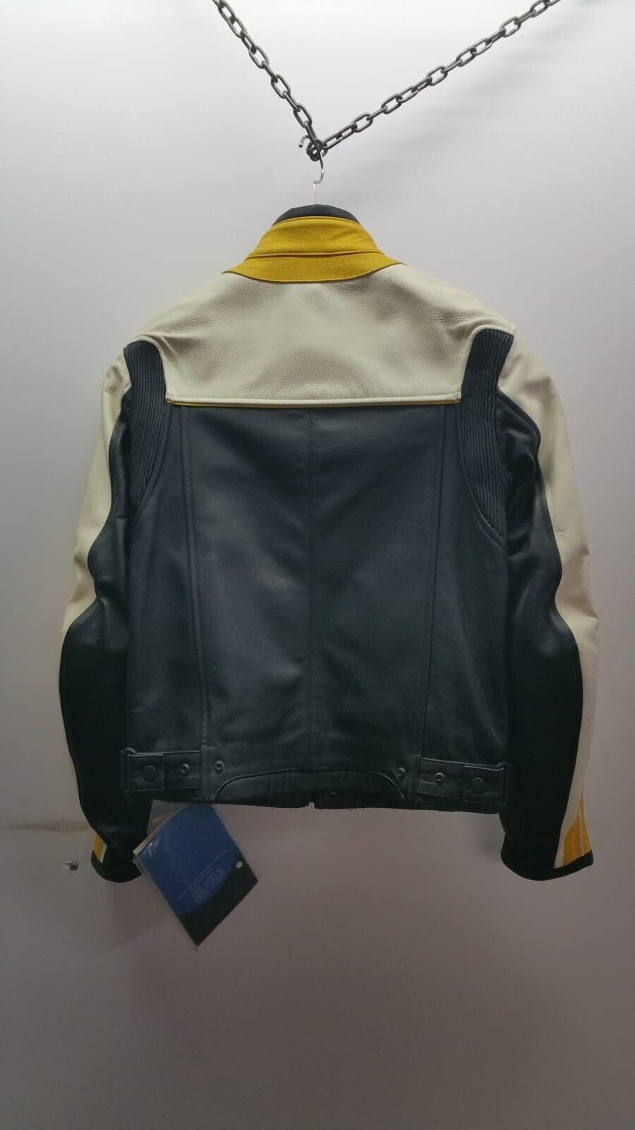 spidi giubbotto vintage pelle spidi factory old nero bianco giallo tg. m cod. p35318 - foto 2