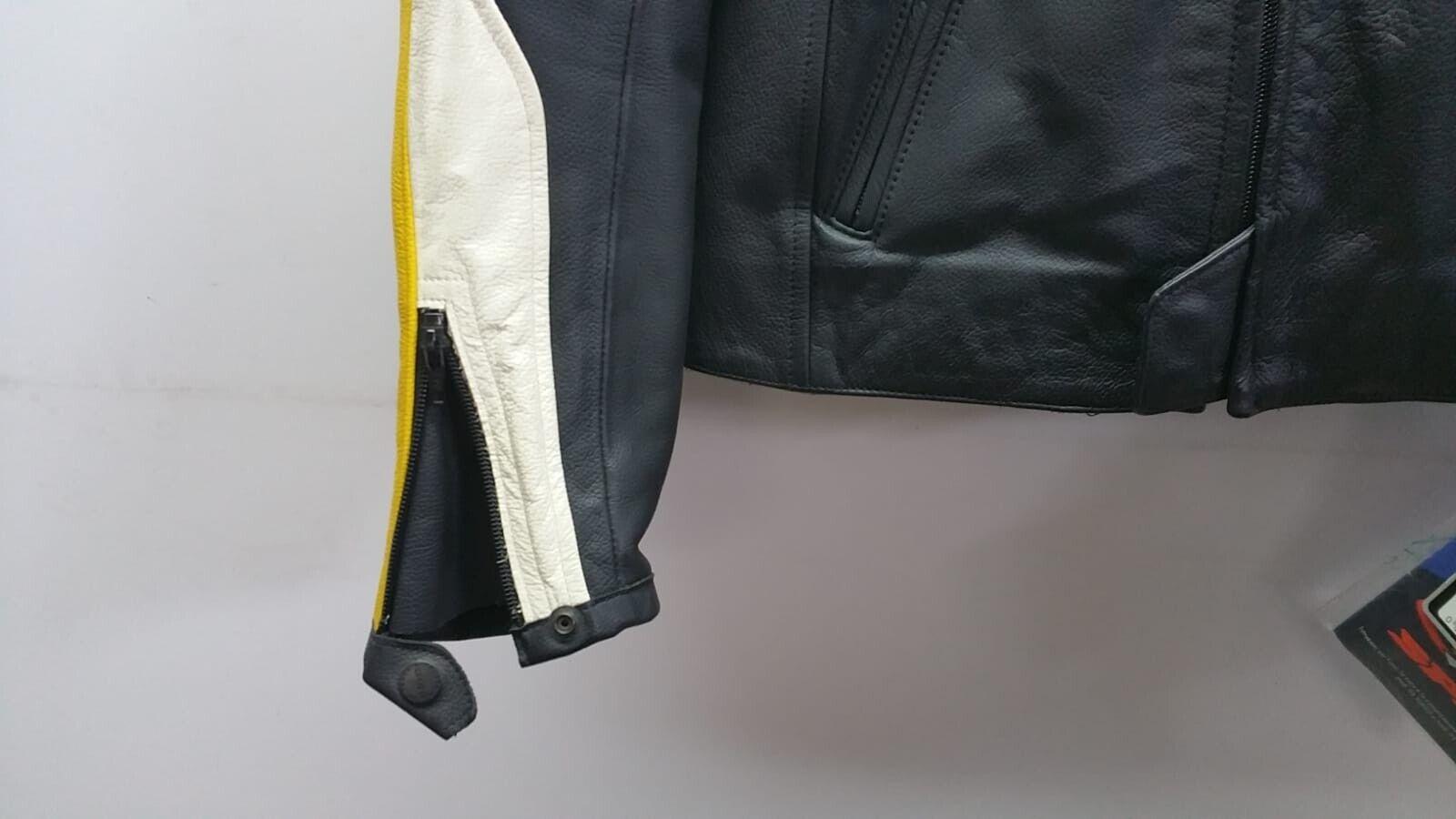 spidi giubbotto vintage pelle spidi factory old nero bianco giallo tg. m cod. p35318 - foto 5