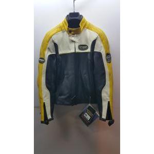 Giubbotto da moto vintage  factory old nero bianco giallo tg. s cod. p35