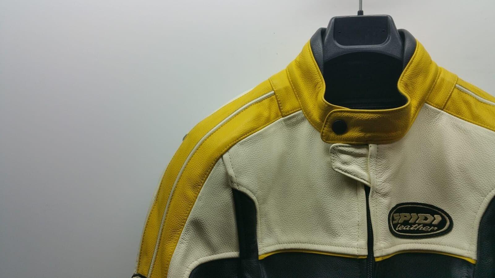 spidi giubbotto da moto vintage spidi factory old nero bianco giallo tg. s cod. p35 - foto 3