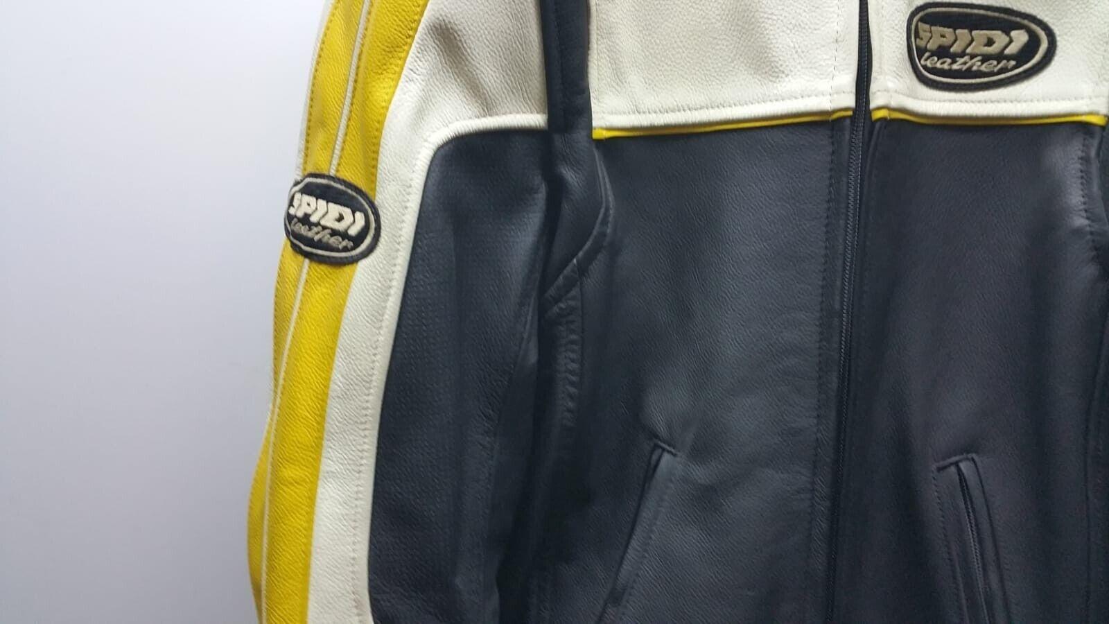 spidi giubbotto da moto vintage spidi factory old nero bianco giallo tg. s cod. p35 - foto 4