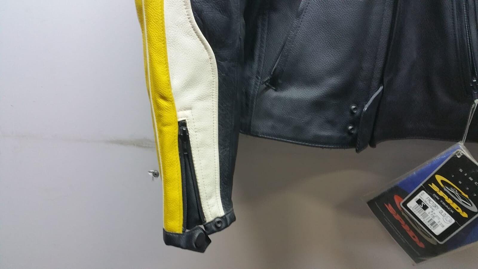 spidi giubbotto da moto vintage spidi factory old nero bianco giallo tg. s cod. p35 - foto 5