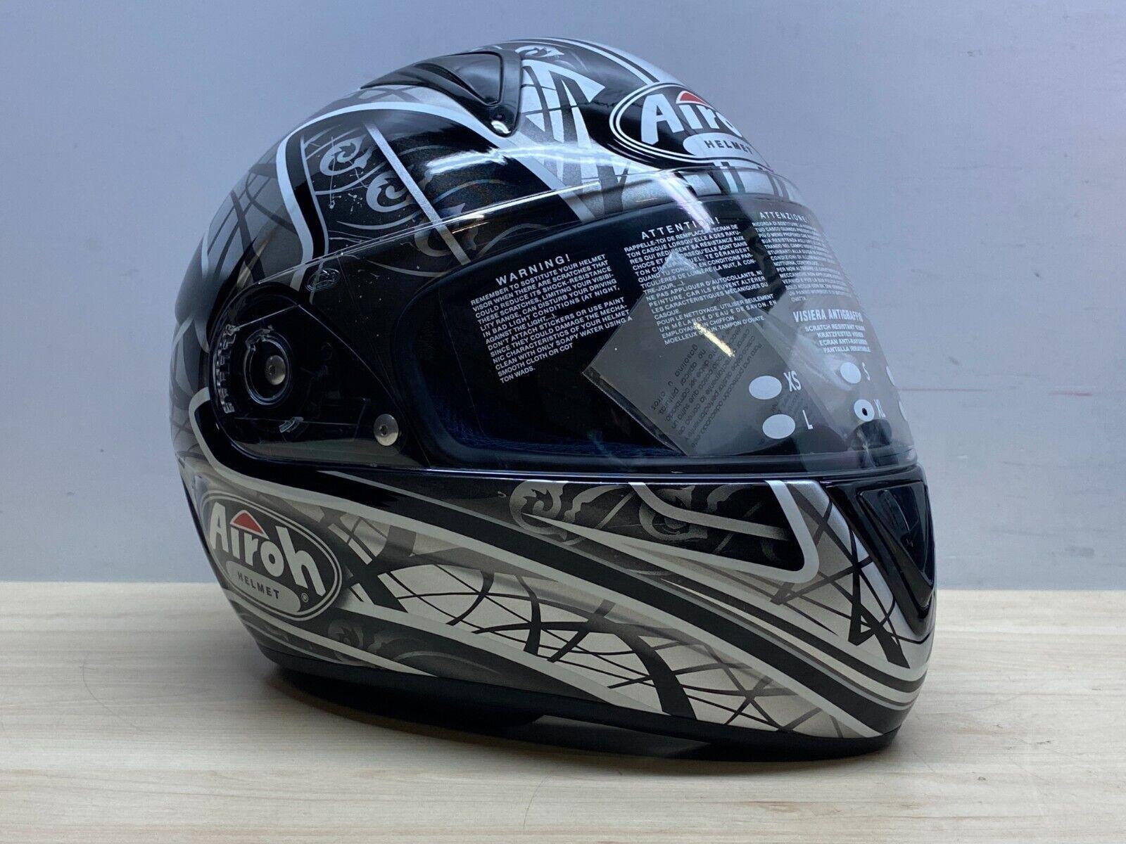  casco integrale aerografato da moto airoh bianco nero grigio tg. xl *16 - foto 1