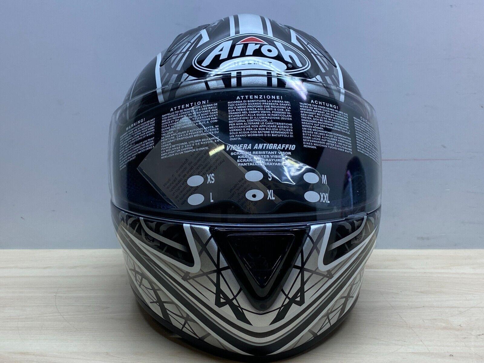  casco integrale aerografato da moto airoh bianco nero grigio tg. xl *16 - foto 2