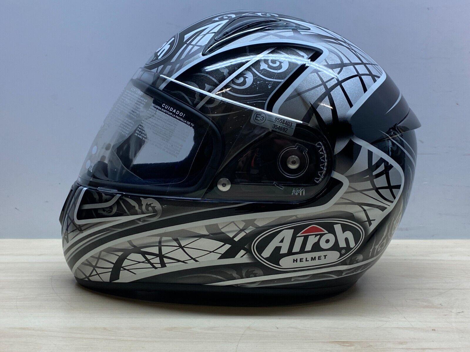  casco integrale aerografato da moto airoh bianco nero grigio tg. xl *16 - foto 4