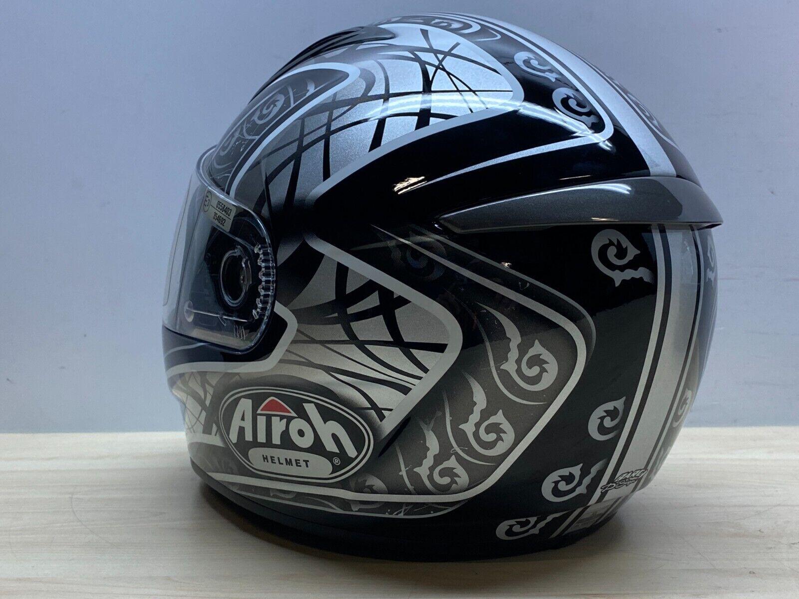  casco integrale aerografato da moto airoh bianco nero grigio tg. xl *16 - foto 5