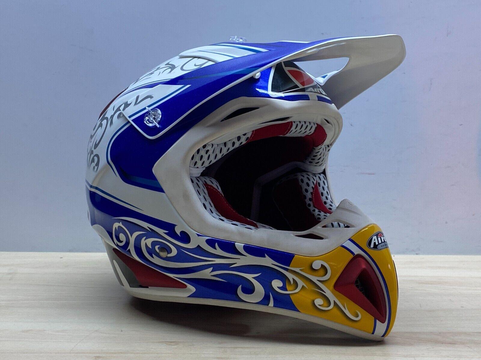 airoh casco fuoristrada motocross enduro airoh stelt mx1 blu bianco giallo tg. l 37 - foto 1