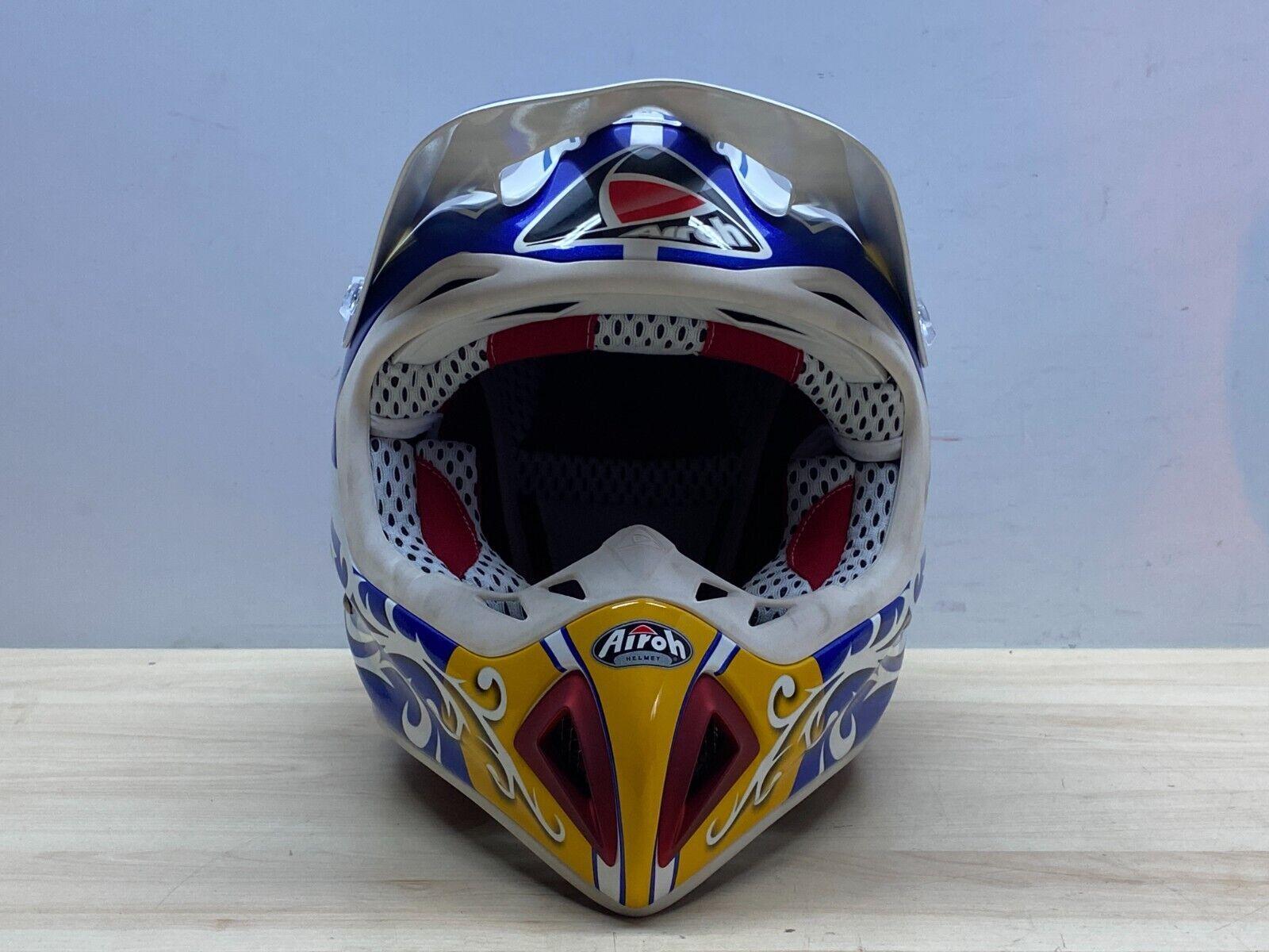 airoh casco fuoristrada motocross enduro airoh stelt mx1 blu bianco giallo tg. l 37 - foto 2