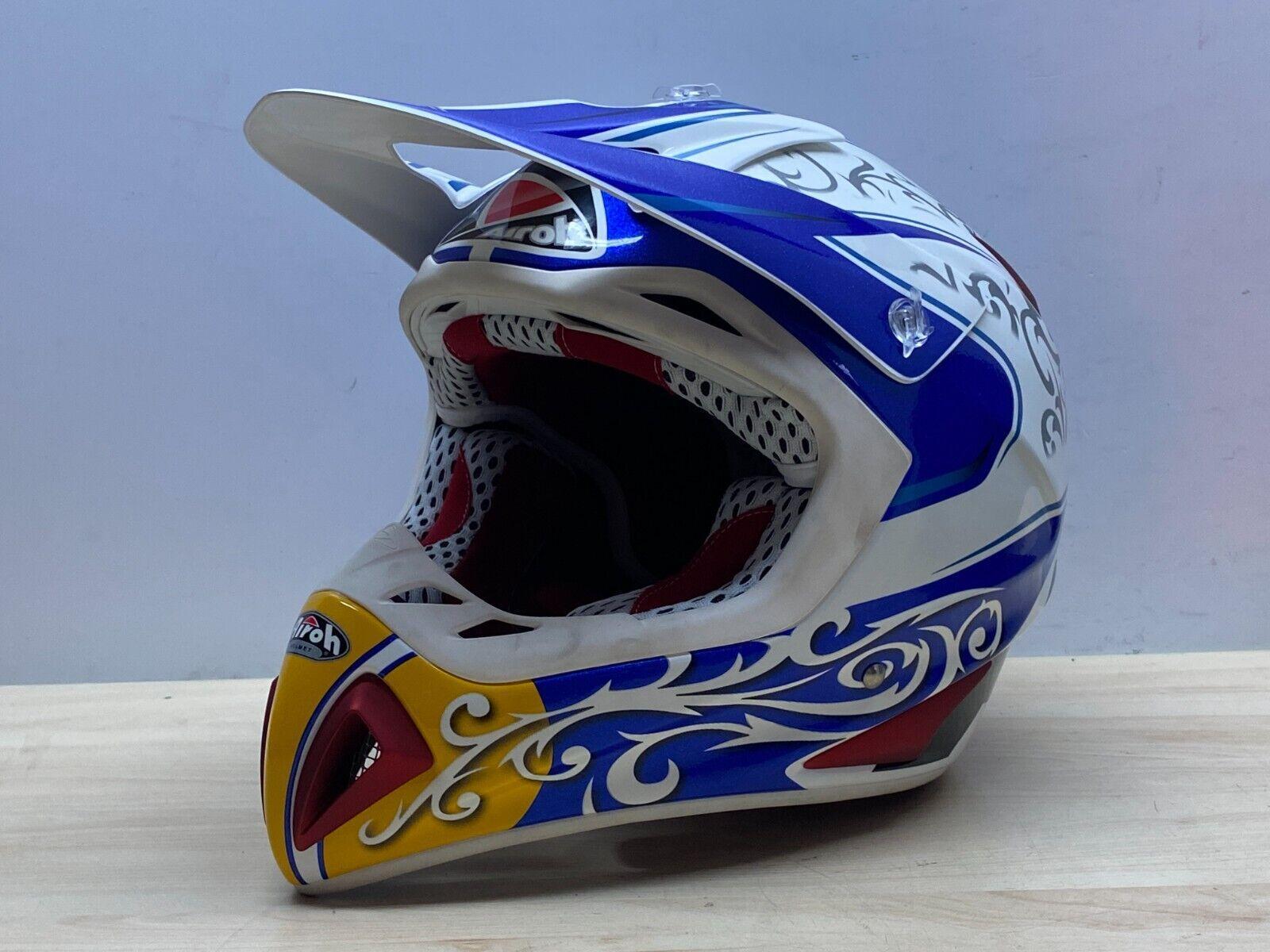 airoh casco fuoristrada motocross enduro airoh stelt mx1 blu bianco giallo tg. l 37 - foto 3