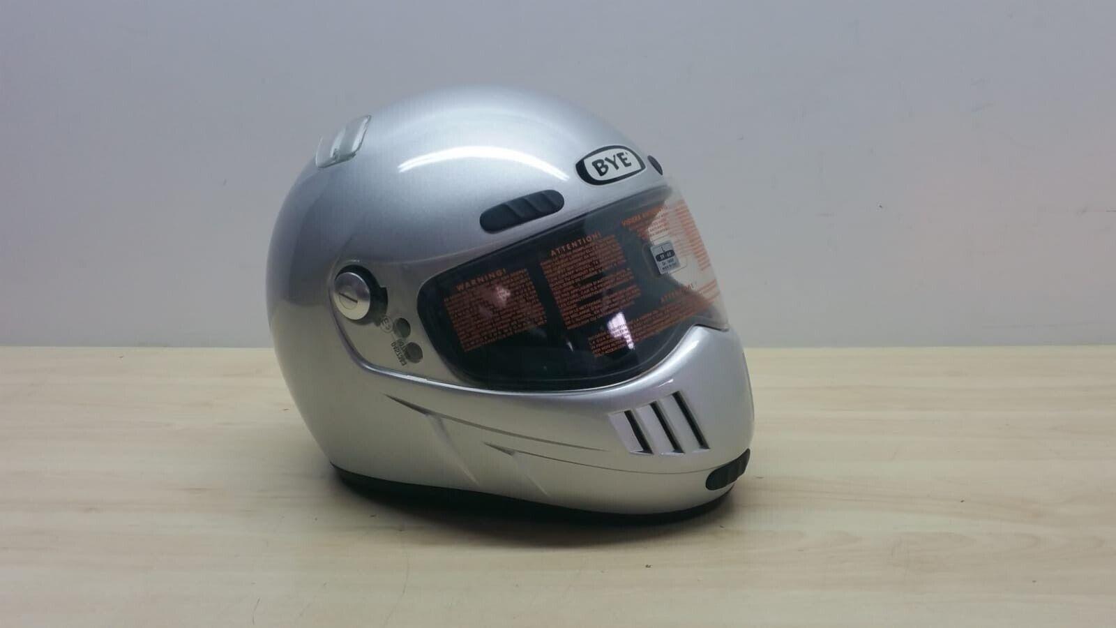  casco integrale da moto bye helmet y2k argento lucido tg. l *48 - foto 1