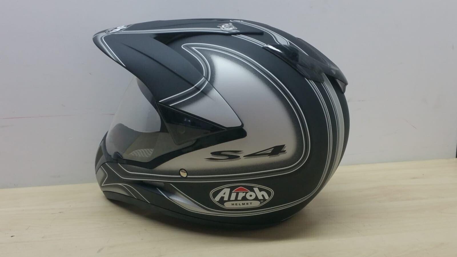  casco integrale da moto motard airoh helmet round nero grigio lucido tg. s *52 - foto 3