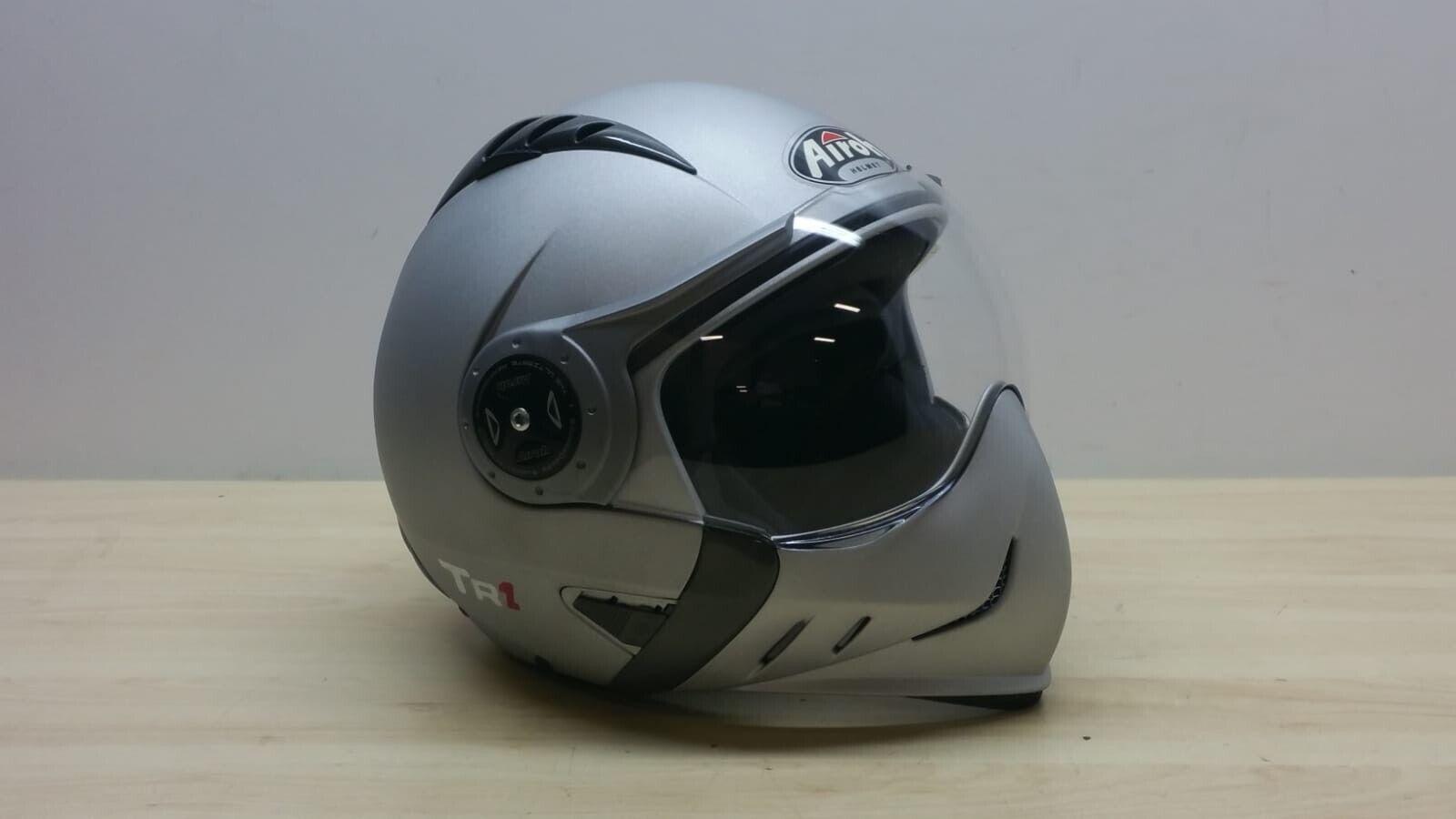  casco modulare da moto airoh tr1 argento matt grigio opaco tg. m *60 - foto 1