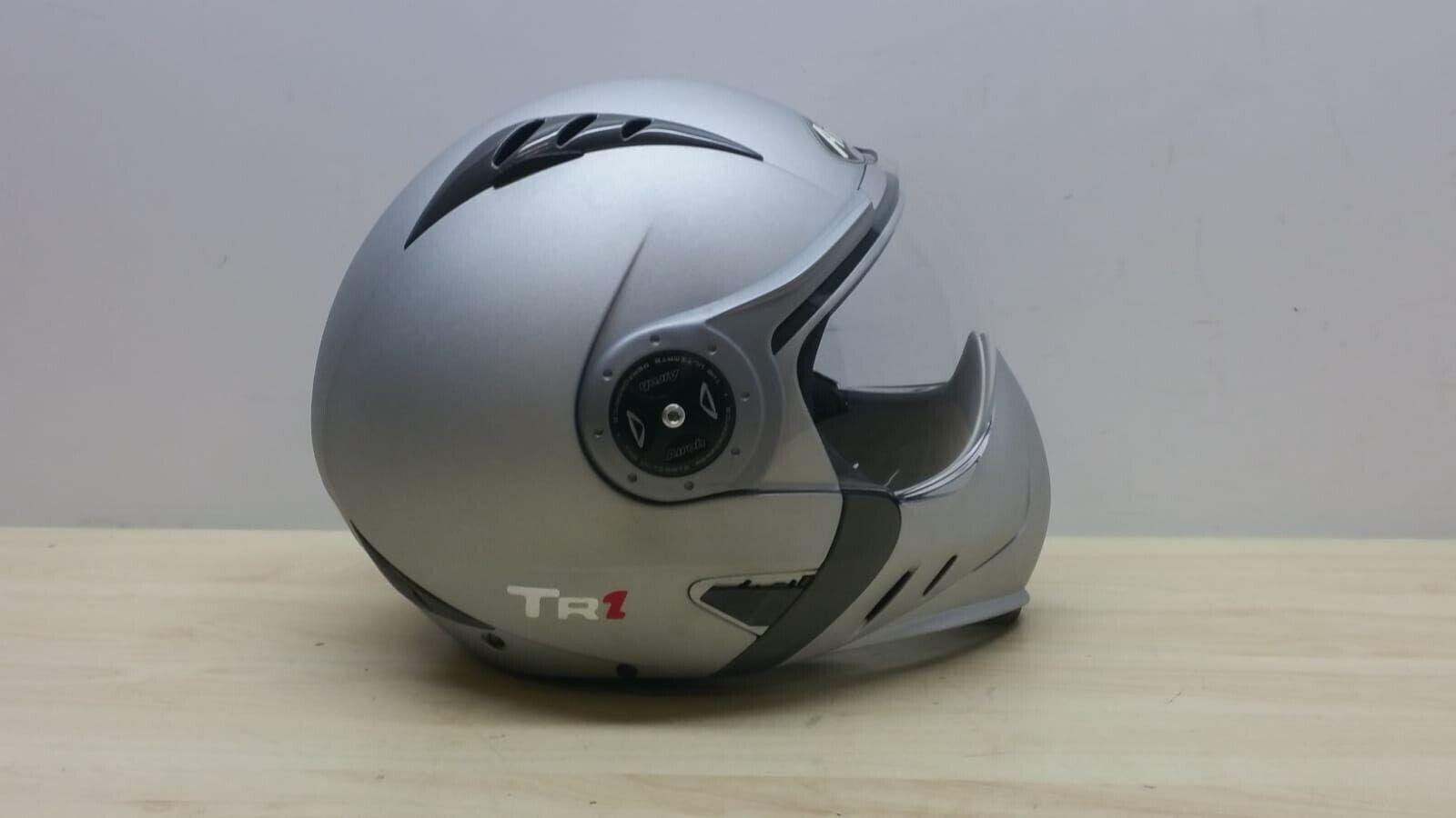  casco modulare da moto airoh tr1 argento matt grigio opaco tg. m *60 - foto 3