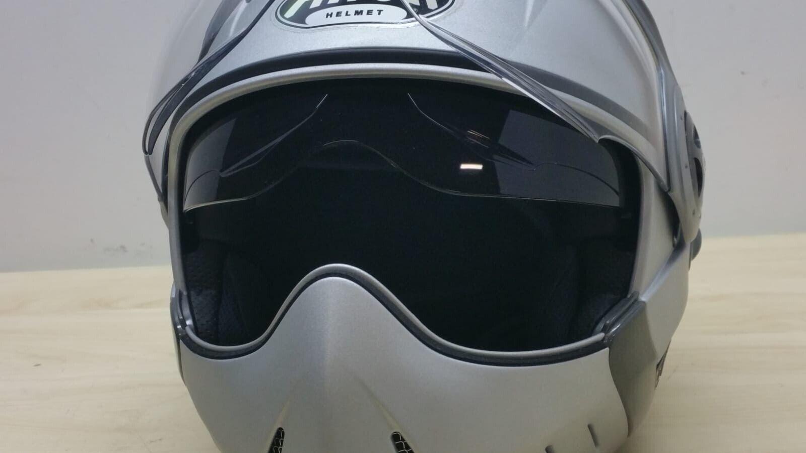  casco modulare da moto airoh tr1 argento matt grigio opaco tg. m *60 - foto 4