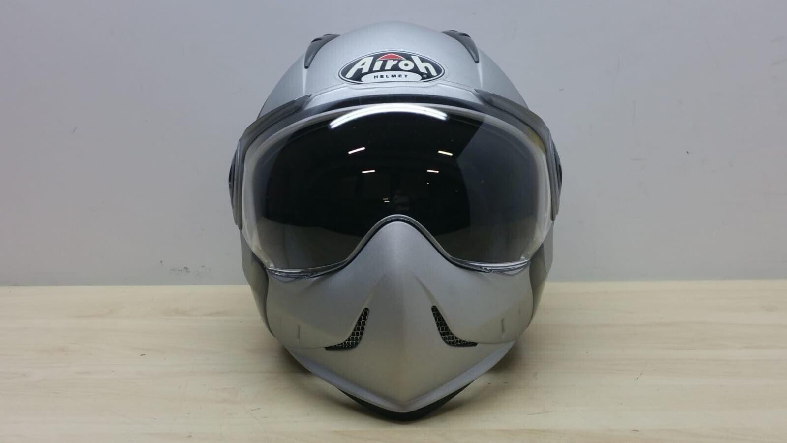  casco modulare da moto airoh tr1 argento matt grigio opaco tg. m *60 - foto 5