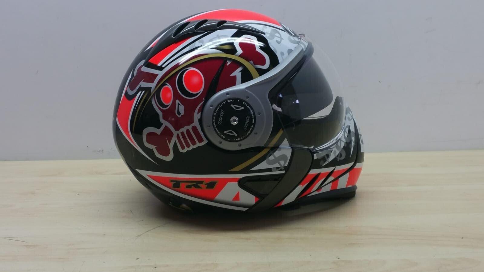  casco modulare da scooter airoh helmet t.r.1 crazy red lucido tg. xl *70 - foto 3