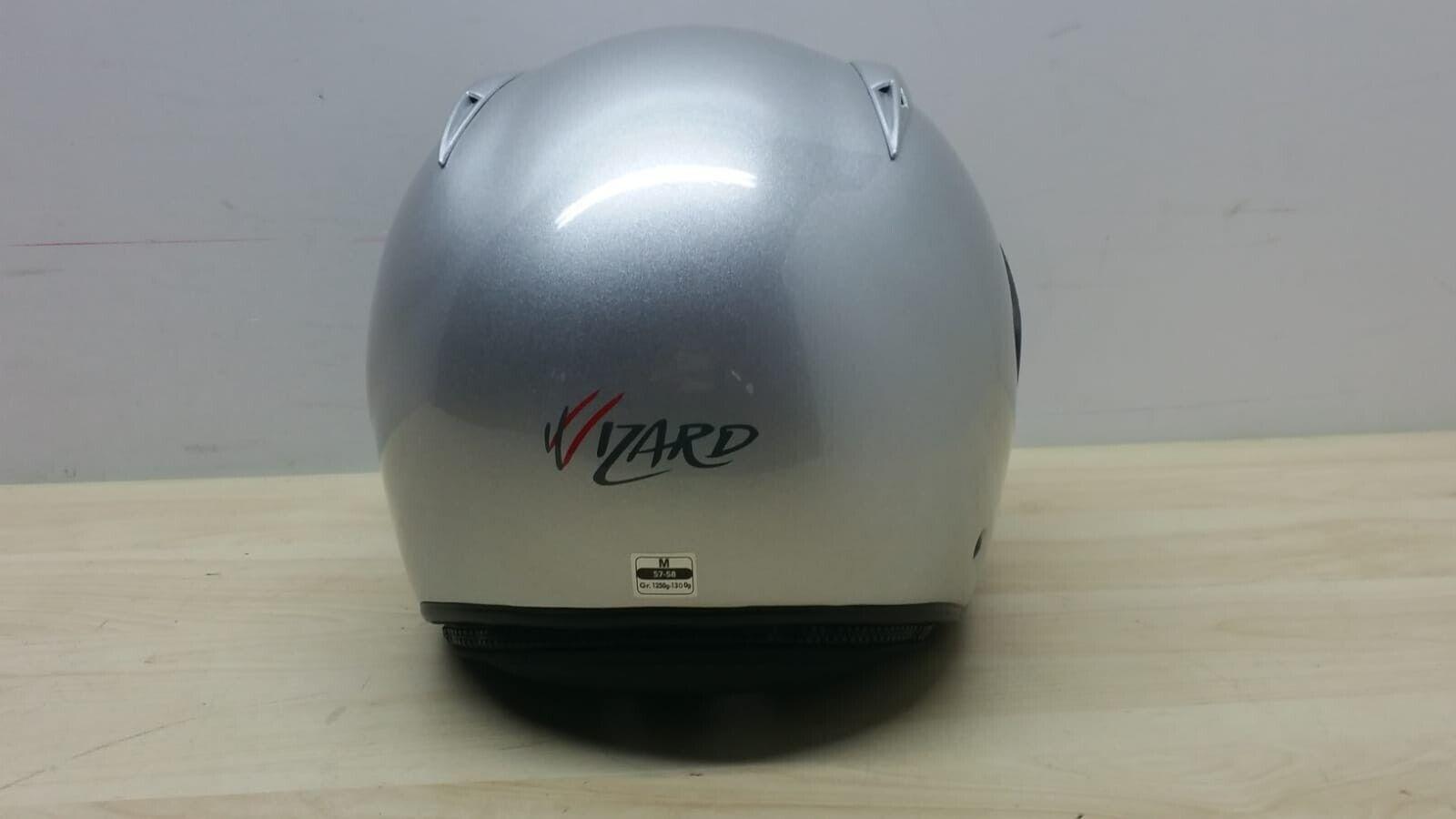  casco da moto e scooter aperto bye helmet wizard argento lucido tg. m *72 - foto 2