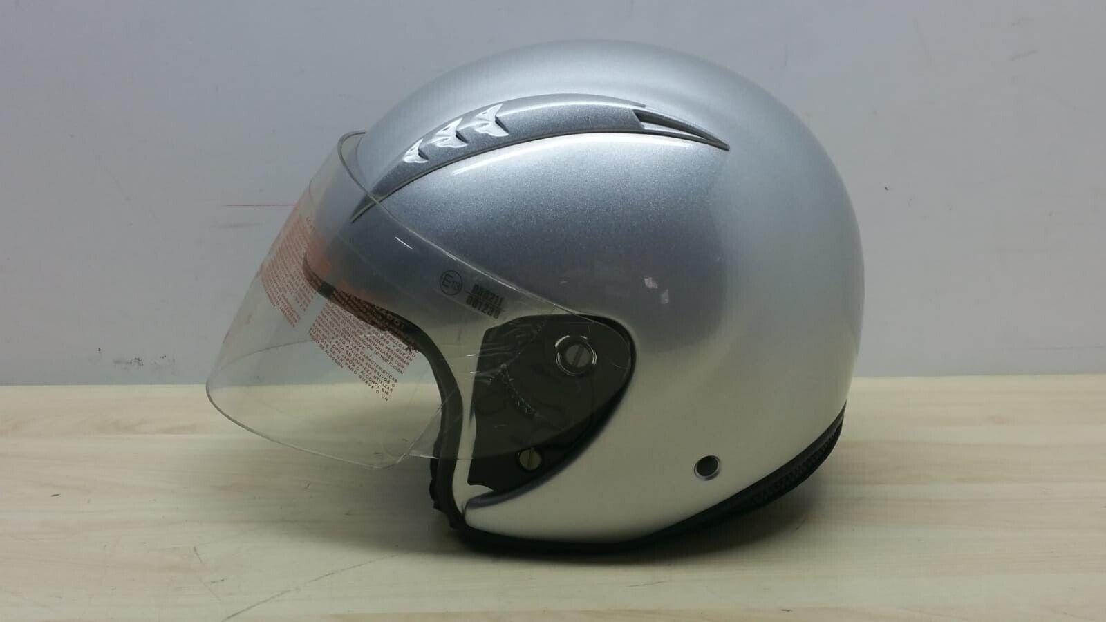  casco da moto e scooter aperto bye helmet wizard argento lucido tg. m *72 - foto 3