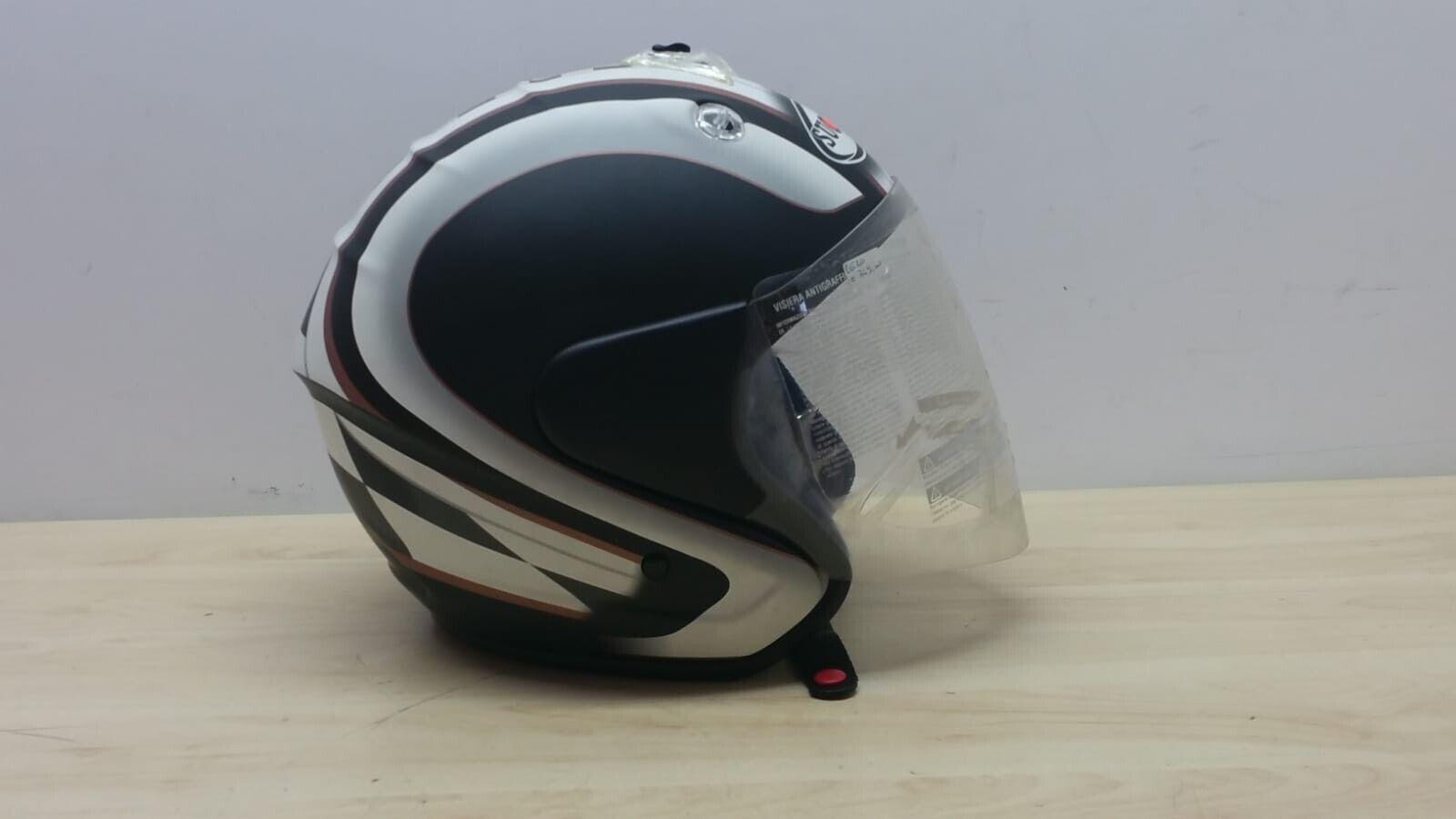  casco da moto e scooter suomy nomad matt. retrò nero grigio bianco tg. xl *77 - foto 3