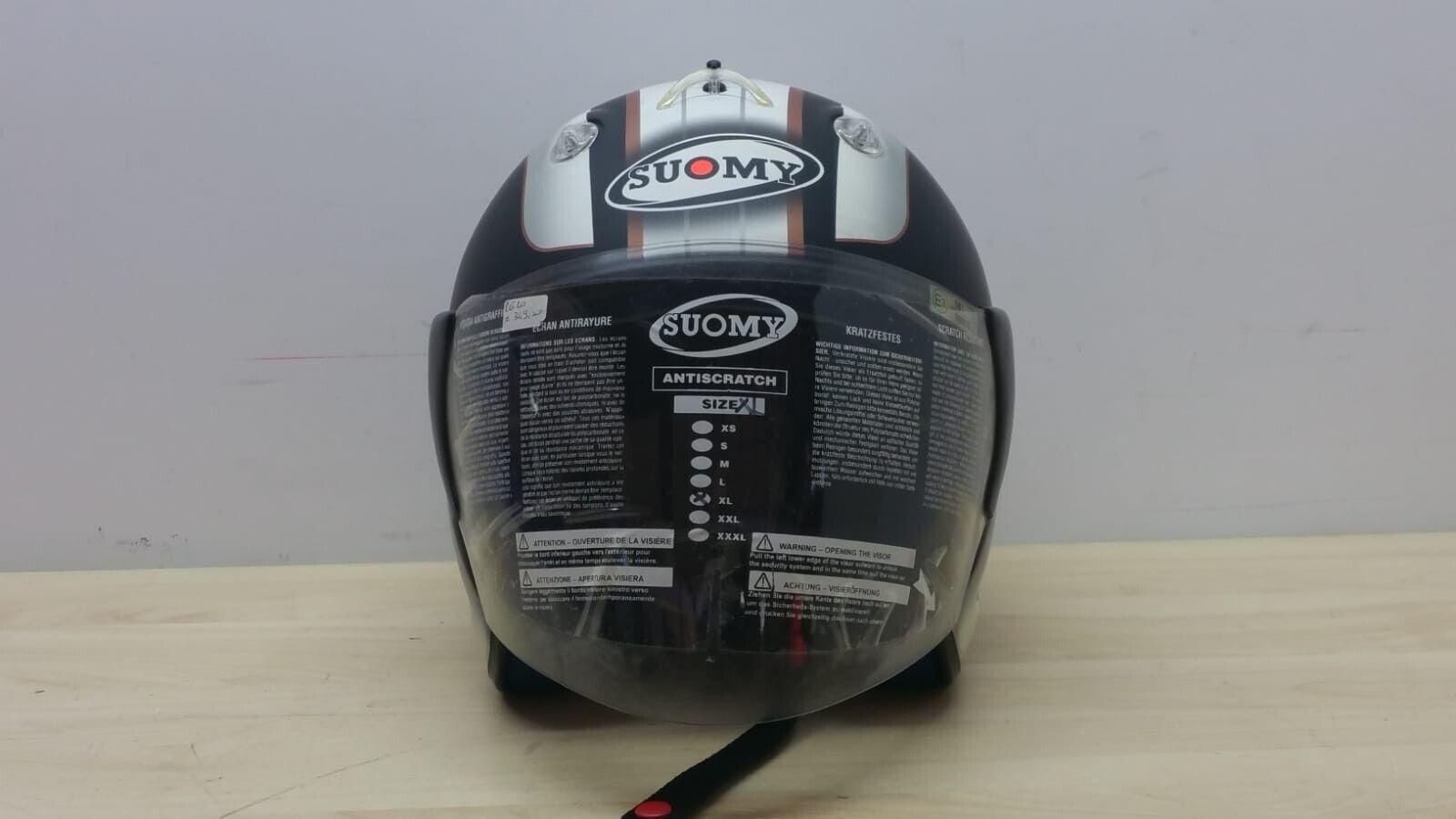  casco da moto e scooter suomy nomad matt. retrò nero grigio bianco tg. xl *77 - foto 4