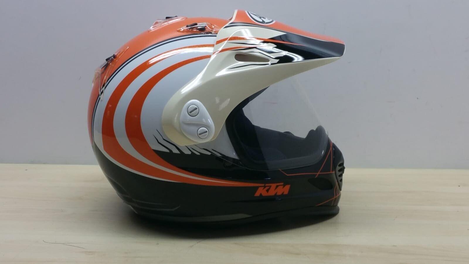 ktm casco da moto arai enduro e motard tour cross ktm nero arancio lucido tg. xs 98 - foto 3